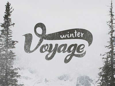 Winter voyage brush bw handwritten lettering swirls swoosh travel vector voyage winter