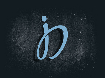 JD initials brush handlettering lettering rough sketch vector