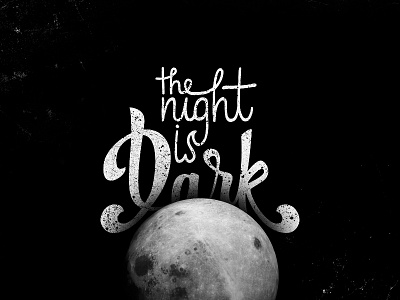 The night is dark blackandwhite dark handlettering lettering micron moon night oneliner