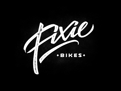 Fixie bikes bike brushscript fixie grunge handlettering handtype lettering script swooshes