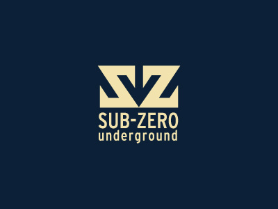 Subzero clean logo minimal negative space arrow straight sub zero typography underground