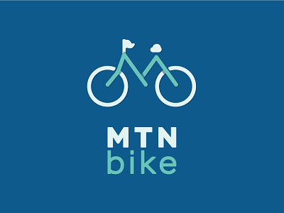 Mountain bike bike clean icon line logo minimal mountain round soft subtle symbol