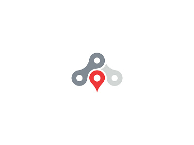 Bike App app bike bikechain bikelogo clean icon location logo map pinpoint simple smart