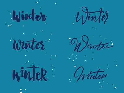 Winter brush brushscript handdrawn handletteting handtype lettering quicksketch snow winter
