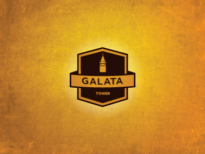 Galata Tower badge emblem galata istanbul logo retro tower vintage