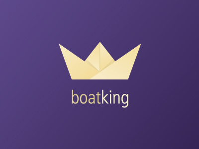 BoatKing boat capetan king logo minimal paper royal ship simple smart