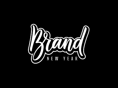 Brand New Year blackandwhite brandnew brushpen calligraphy handdrawn handtype lettering newyear typography