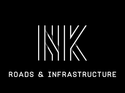 NK Roads blackandwhite clean infrastructure lines logo minimal onecolor parallel pattern roads semi3d smart