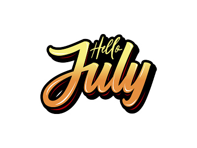 Hello July customtype handwritten hello july lettering typography vectorized