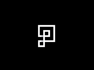 P as in pixel clean line art logo logotype minimal movement pixel pixelworker smart subtle