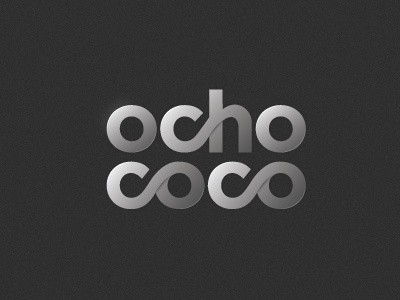Ocho Coco Logo connection gradient grey initials logo minimal typography vector