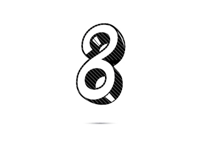 Ocho 8 Co infinity black connection initials logo minimal perspective typography