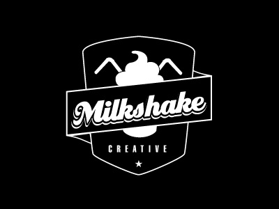 milkshakeCreative badge black creative emblem logo milkshake retro sign