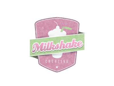 Milkshake Creative badge creative cup logo milkshake retro straw watermelon