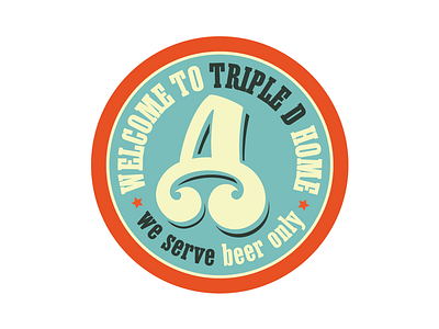 Triple D Coaster beeronly clean coaster coaster design customtype cyrillic illistration lettering retrocolors stickermule vector