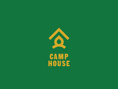 Camp House Logo camp campfire camphouse camping logo logotype minimal oneline smart strokelogo symbol
