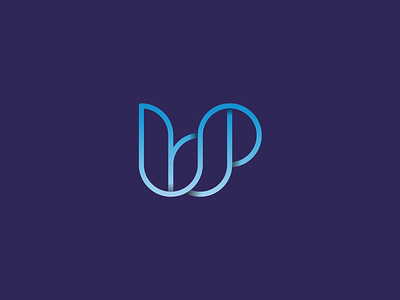 WP acronym curves dynamic gradientlogo logo logodesign logotype minimal smart smooth symbol
