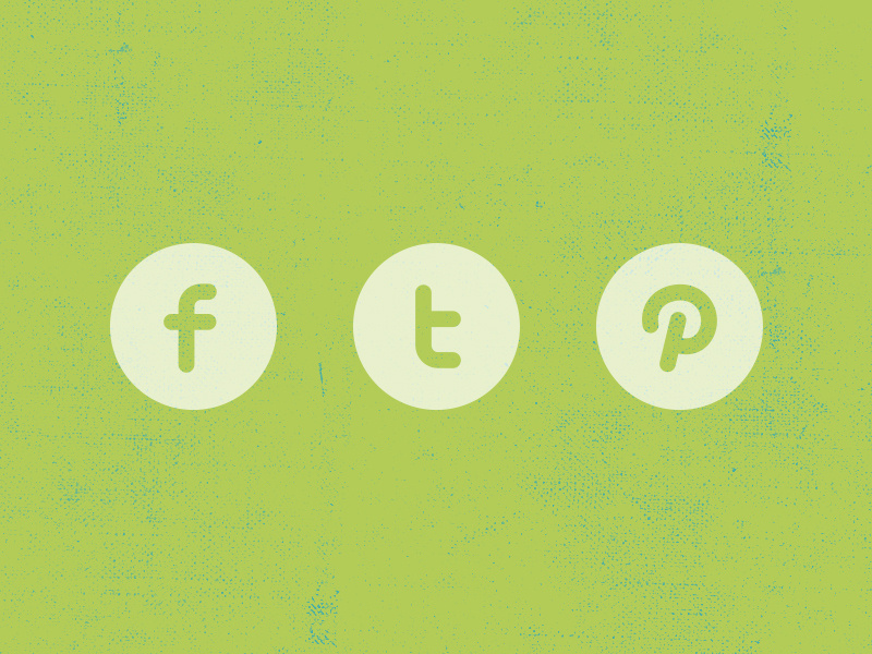 Freebie | Three Social Icons icons free freebie psd download social facebook twitter pinterest get green stroke circle flat icon