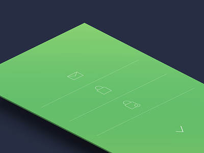Registration screen concept flat green icons ios7 lines mobile registration simple slim ui ux