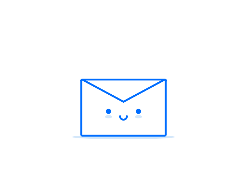 We've got mail! (GIF) blue cute flat gif icon illustration letter mail minimal motion