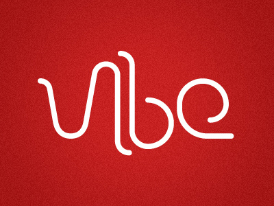 Vibe. Final logo clean line logo red typography web