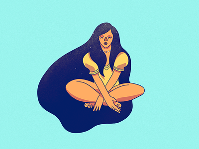 Meditation adobe illustrator illustraion procreate