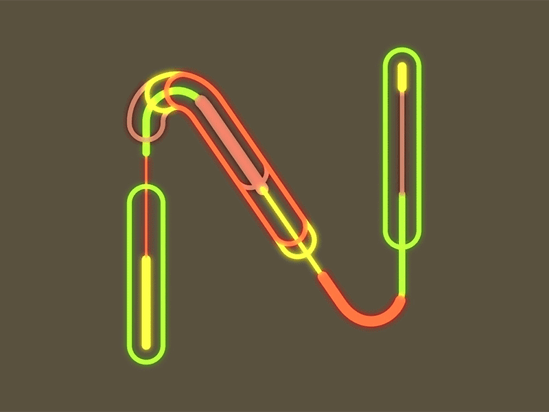 Letter N ae alphabet animated gif letter n neon