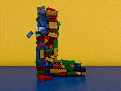 L 36 days of type alphabet c4d cinema 4d l lego legos render