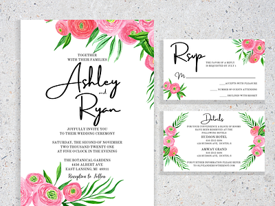 Pink Wedding Invitation canva invitation typography wedding