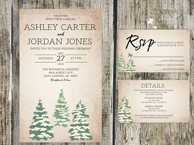 wedding invite all rustic winter