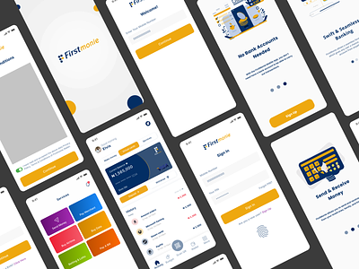 FirstMonie - Fintech Banking App UI app design flat illustrator mobile ui ux