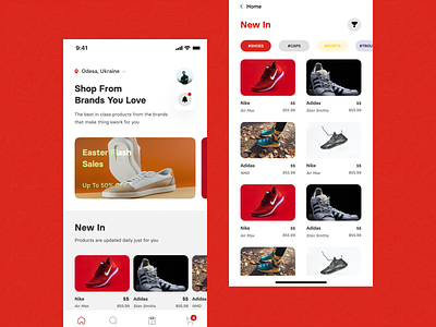 E-Commerce App - Home Page animation app branding design e commerce graphic design illustration logo mobile mobile ui ui ux web