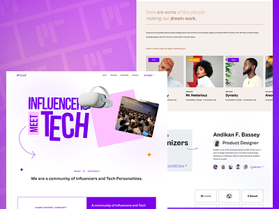 Influencers Meet Tech animation app design desktop view event landing page mobile project responsive design ui ux website