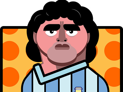 Diego Maradona design diego maradona flat football illustration illustrator vector