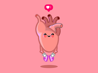 cute heart character character design characterdesign design dribbble flat illustration illustrator pink vector