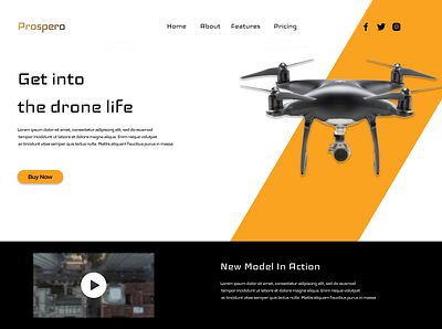 Drone Landing Page design figma ui