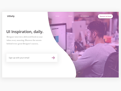 Newsletter sign up page 💌 design flat type typography ui ux web website