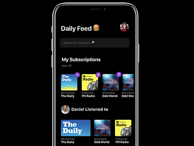 Podcast app re-design app dark app dark mode design ios podcast ui ux