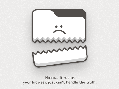 Browser FAIL 404 brown browser cartoon character comic fail funny graphic design html5 illustration internet problem sad site standards web web design