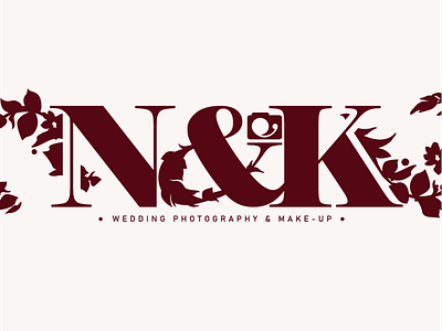 N&K Wedding Photography & Make-Up Branding Identity branding branding and identity design floral idenity illustration logo makeup minimal nebraskadesigner negative space photography logo text