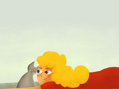 Girl with a cat cat girl illustration illustrator