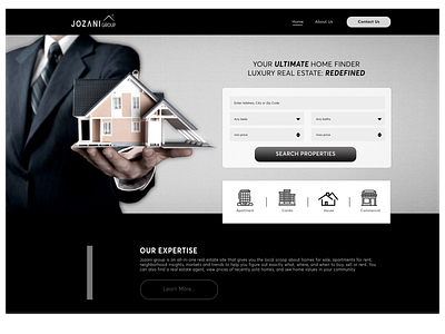 Web Design Jozani home banner design graphic design