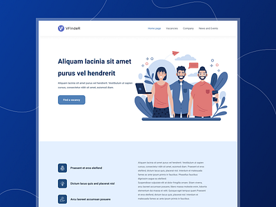 Concept of a website for finding the job design job minimal ui ux vacancies webdesign website