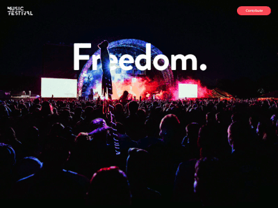 Freedom. animation hero animation music festival parallax principle principle for mac rave scroll ui website
