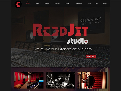 Reedjet webpage Header section cool header music onepage page parallax red responsive ui web