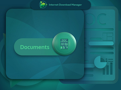 Internet Download Manager : Document icon button click doc downloader file green icon manager pdf redesign shade
