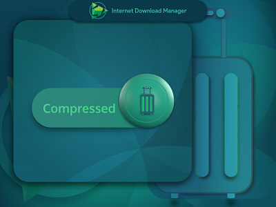 Internet Download Manager : Compressed file icon blue compressed download green icon redesign royal shade suitcase travel zip
