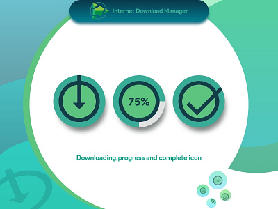 Internet Download Manager : Download Actions app blue cyan green icons idm melt notification progress resume software status