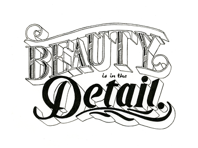 Beauty Is In The Detail design drawing flourish handtype illustration quote type typography
