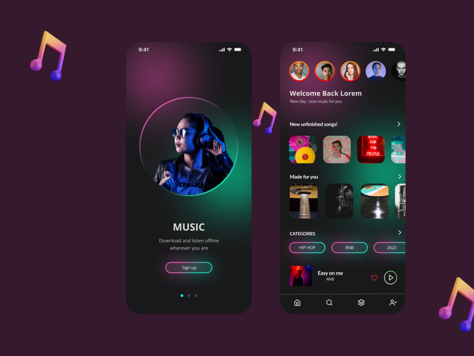 Music App UI by Oliver Sibinovski on Dribbble